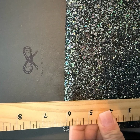 Anya Hindmarch New Valorie Glitter Sparkle Evening Clutch - Black Multi NIB 0604 - Picture 9 of 10